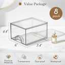8 Pack Small Clear Stackable Acrylic Storage Boxes & Drawers
Storage Organizer, Clear Plastic Makeup Organizer, Ideal for Vanity, Cabinet, Desk Organization, Art Tool & Sketch