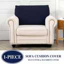LA MEACK Couch Cushion Cover Seat Cushion Cover Stretch Armchair Cover Separate Sectional Sofa Slipcovers Furniture Protector(1 Piece for Seat or Sofa Backrest, Navy)