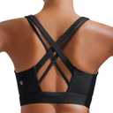 RUNNING GIRL High Impact Sports Bra for Women,Criss-Cross Back Top with Moulded Cups Womens Sports Bra High Support (Black, M)