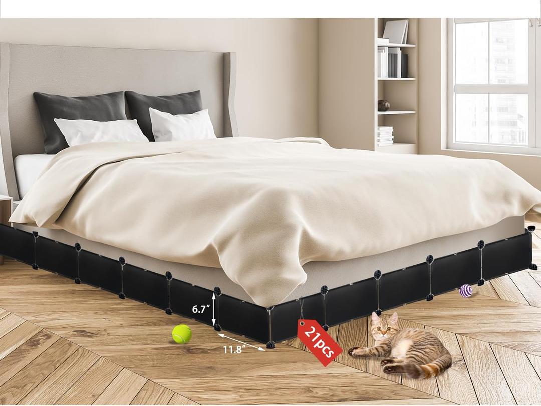 Under Bed Blockers for Pets,21pcs 6.7" Height-248 Length in Total Couch Blockers for Toys Keep Dogs Off Couch Sofa Furniture,Durable Detachable Toy Blocker for Pets with Strong Tape,Black
