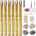 Hair Tinsel, Gold Hair Tinsel Kit for Girls, 1800 Strands