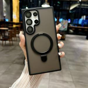 Case for Samsung S24 Ultra with Magnetic Ring Stand [Compatible with Mag-Safe][Military Grade Drop Protection][Build in Kickstand] Shockproof Galaxy S24plus Case (Black,s24)