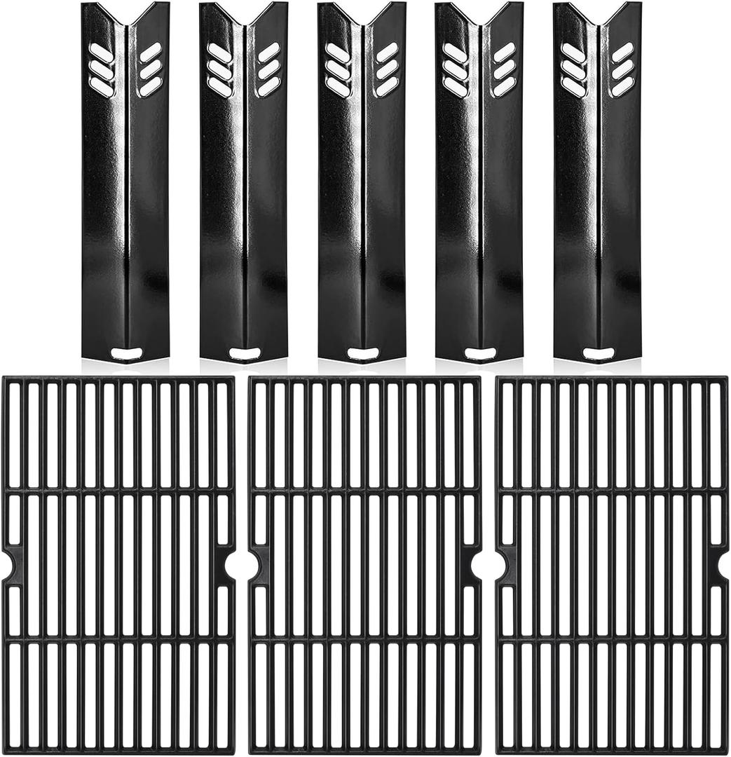 Hiorucet Grill Parts for Dyna Glo DGF510SBP, DGF493PNP-D, Backyard Grills BH13-101-099-01, BH15-101-099-02, Uniflame GBC1059WB, Grill Grates, Heat Plates for Dyna Glo Grill Replacement Parts 5 Burner.