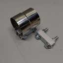 Exhaust Clamps Band Clamp 2.5" Lap Joint - Stainless Steel Lap Joint Exhaust Band Clamp with 1 Block 2Pcs for 2.5" Od to 2.5" Id Exhaust Pipe, Muffler, Elbow and Exhaust Tubing Connection(2 Pack)