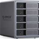 ORICO External 5bay Hard Drive Enclosure Compatible Thunderbolt 3/4 Only, Type C Hub Interface Up to 40Gbps, Support Daisy Chaining Expansion 330TB,Extra DP1.4 Port Support 4k/8k Video Output-9858T3