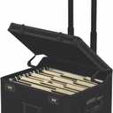Vaultz Locking Mobile File Chest, Letter/Legal Size Storage Box, Black