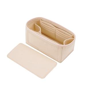 LOUKAYCCI Purse Organizer & Base Shaper fit Speedy 35 40 Neverfull ONTHEGO GM, Felt Bag Organizer Insert for Handbags with Metal Zipper [Bottle type] (X-Large, Beige)