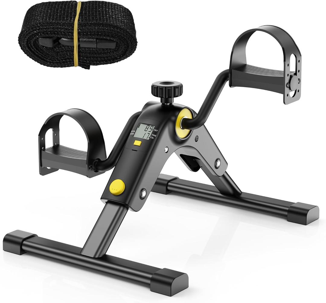 MOMODA Under Desk Bike Pedal Exerciser with LCD Display Portable Mini Exercise Bike for Arm and Leg (Black)