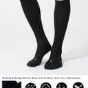 CS CELERSPORT 2/3 Pack Soccer Softball Baseball Socks for Youth Kids Adult Multi-Sport Compression Knee High Socks (Black, L)