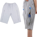 rine Bag Holder Pants, Catheter Leg Bag Cropped Pants with 2 Pockets Holding Urinate Drainage Bags for Biliary Catheters,Nephrostomy, Cystostomy (Gray,2XL)