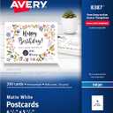 Avery Printable Postcards, 4.25" x 5.5", Matte White, 200 Blank Postcards for Inkjet Printers (8387)