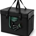 Expandable Garden Hose Holder, Water Hose Organizer, Heavy Duty Self Draining Hose Storage Container, Outdoor Sprinkler Storage Bag for Garden Tools