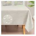 H.VERSAILTEX Linen Table Cloths Rectangle 60 x 120 Inch Premium Tablecloth Spill-Proof Waterproof Table Cover for Dining Buffet Feature Extra Soft and Thick Fabric Wrinkle Free, Natural