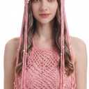 Newcotte Crochet Hats for Women Beanie Cap with Beads Tassel Mesh Lace Skull Cap Netted Hair Net, Summer Beanie with Sequins
