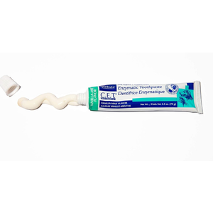 Virbac C.E.T. Enzymatic Toothpaste Eliminates Bad Breath by Removing Plaque and Tartar Buildup Best Pet Dental Care Toothpaste Vanilla Mint Flavor 2.5 Oz Tube