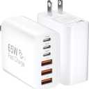 USB C Fast Charger Block iPhone Charger Fast Charging Blocks 65W Multi Port Chargers 6-Ports PD & QC Charging Cube Brick Power Adapter Type C Wall Chargers for iPhone 17/16/15/14/13/12 Pro Max, iPad