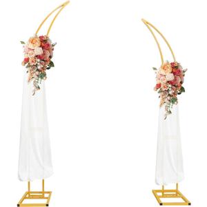 Curved Large Metal Arch Backdrop Stand, Set of 2 Wedding Arch Stand Flower Arch Stand Backdrop Arch Floral Wedding Arches for Ceremony Birthday Anniversary Valentine's Day Decorations(6.9FT & 6.2FT)