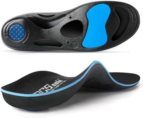 PCSsole Orthotic Insoles with High & Medium Arch Support - Comfort Gel Work Boot Insert for Flat Feet, Plantar Fasciitis, Running, Walking, Over Pronation for Men and Women