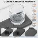 4PCS Water Absorbing Stone Tray for Sink, Fast Drying Stone Sink Tray, Water Absorbent Diatomite Trays, Stones Soap Diatomaceous Coaster, Stones Drying Trays for Bathroom Sinks and Kitchen Counter (Dark Gray)