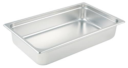 Winco Anti-Jamming Steam Pan, Full-Size x 4-Inch,Stainless Steel,Medium Pack Of 2
