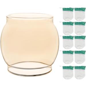 10-Pack Lantern Mantles & Glass Globe Replacement, Compatible with Coleman Lantern Parts & Ozark Trail Lanterns, Fits R690B051 & Other Fuel Lantern Models 200A/B,242/A/B/C