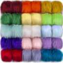 SIQUK 30 Pieces Faux Fur Pom Pom Faux Fox Fur Pom Balls Fluffy Pom Pom with Elastic Loop Poms for Hats Scarves Gloves Bags Accessories (15 Colors, 2 Pcs Per Color) (Rainbow)