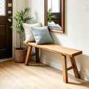Narrow Entryway Bench Farmhouse Wood End of Bed Bench 20" Sturdy Stable Skinny Long Benchs for Bedroom Hallway Dining Room Porch Easy to Assemble Natural Finish(20")