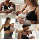 Pumping Bra Hands Free Adjustable V Neck Nursing and Pumping Bra with Nursing Pads Holding Breast Pumps (L)