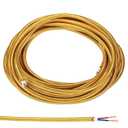PATIKIL Fabric Cloth Covered Round Wire, 16.4ft 18AWG 2 Core Vintage Woven Electrical Cord for Pendant Light DIY Project, Golden
