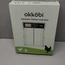 Okkobi Automatic Chicken Coop Door Solar Powered - LCD Display - Chicken Coop Door with Light Sensor & Timer - Security & Peace of Mind: Anti-Pinch Function - 5-Year Protection - Black