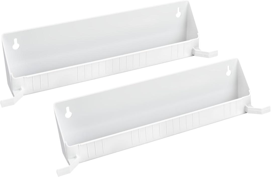 Rev-A-Shelf Tip-Out Accessory Organizer Tray for Kitchen / Bathroom Drawers with Heavy Duty Tab Stops, 14 Inch, White, 2-Pack, 6562-14-11-52
