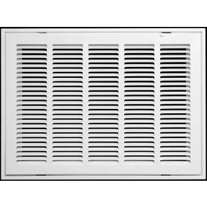 HVAC Premium 20" X 14 Steel Return Air Filter Grille for 1" Filter - Fixed Hinged - HVAC Duct Cover - Flat Stamped Face - White [Outer Dimensions: 22 5/8" X 16 5/8"]