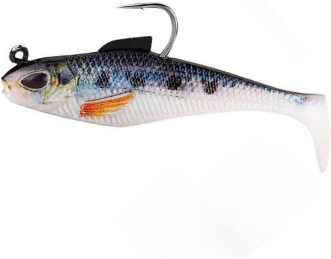 3D Realistic Leaded Soft Fishing Lure  Pre-Rigged Paddle Tail Swimbait for Mandarin Fish, Bass, and More  Sinking Lure for Freshwater & Saltwater3PCS (Blue backed spots)
