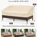 Vailge Heavy Duty Patio Sofa Cover, 100% Waterproof 3-Seater Outdoor Sofa Cover,Lawn Patio Furniture Covers with Air Vent and Handle,60"W x 35"D x 35" H,Beige&Brown