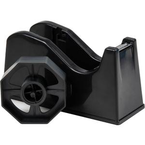 Desktop Tape Dispenser Adhesive Roll Holder (Fits 1" & 3" Core) with Weighted Nonskid Base (1P-Black)