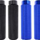 2 Pairs Aluminum Alloy Bike Pegs for Mountain Bike Cycling Rear Stunt Pegs Fit 3/8 inch Axles (Black and Blue)