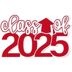 Class of 2025 Sign Graduation Decorations 2025 Senior Photo Booth Props for Photoshoot 2025 Grad Centerpieces for Table Decor, Class of 2025 Letter Word Sign for Grad Party Supplies - Red White