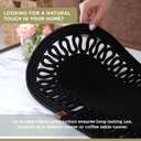 Oval Jute Table Runner | Woven Braided Dining Runner | Natural Textured Rattan Table Runner for Dining Table Coffee Table or Patio 11.8 x 27.5 (Black)