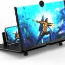 18 Inch Screen Magnifier for Cell Phone – 3D HD Magnifing Screen Enlarger Projector for Movies Videos and Gaming – Foldable Phone Stand Holder with Screen Amplifier–Compatible with All Smartphones