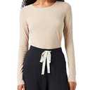 Amazon Essentials Women's Regular-Fit Long-Sleeve Crewneck T-Shirt  Tan Heather, Large