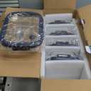 5-Pack Borosilicate Glass Containers with Tempered Lids, 35.2oz/4.4 Cup Airtight Meal Prep Set, Microwave/Freezer Safe (Blue)