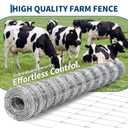 Cattle Farm Fence 5Ft x 328Ft, 12 Gauge Heavy Galvanized Steel Wire Fencing Outdoor for Livestock Control/Pet Supplies/Farmer/Agriculture/Pasture/Cross Fencing/Horse/Goat/Deer/Pig/Sheep/Garden