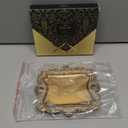 Funly mee Small Antique Trinket Dish Vintage Gold Metal Jewelry Tray, Ring Holder-5.3 x 3.5 x 1.2 inches