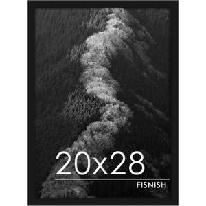 20x28 Picture Frame, Black 20 x 28 Poster Frame for Horizontal or Vertical Wall Mounting, 1 Pack