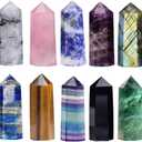 Natural Stone and Crystals Point Wand Reiki Healing Stone Rose Quartz Amethyst Home Decor Mineral Stones Crafts Crystal Amethyst Point 4-5cm 10pc