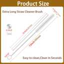 Straw Brush Cleaner with 304 Stainless Steel Handle,Straw Cleaner Brush Extra Long 12 Inch,Extra Wide 12mm Straw Cleaning Brush for Baby Bottles,Sippy Cups and Stanley Cups(6-Pack).
