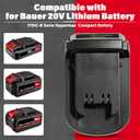 Adapter for Bauer 20V Li-ion Battery Convert to for Milwaukee M18 Battery, Use for Milwaukee M18 18V Battery Cordless Power Tools (Adapter Only)