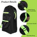 Klmnop Stroller Bag for Airplane Travel, Waterproof Stroller Cover for Single Double Jogging Strollers, Large 46"H x 21"W x 13" D Travel Bag for Storage and Gate Check, Includes 2 Luggage Tags(Black)
