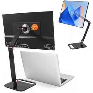 Portable Travel Monitor Stand, Strong Magnetic Portable Monitor Holder, iPhone/iPad Stand for 4.7" 12.9" 15.6" 16" 17.3" 18.5'' Screens, Universal Screen Extender Base Adjustable Tablet Holder