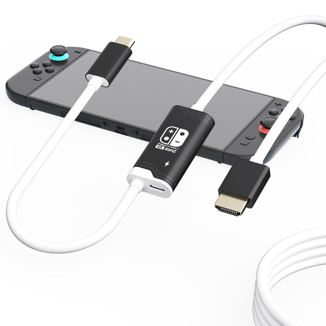 Switch 2 Dock, (Plug-and-Play) USB C to HDMI Cable 4K@60Hz for Nintendo Switch 2/OLED/1, Portable Travel TV Base Adapter Travel NS2 Docking Station Cord Compatible with Nintendo 2
